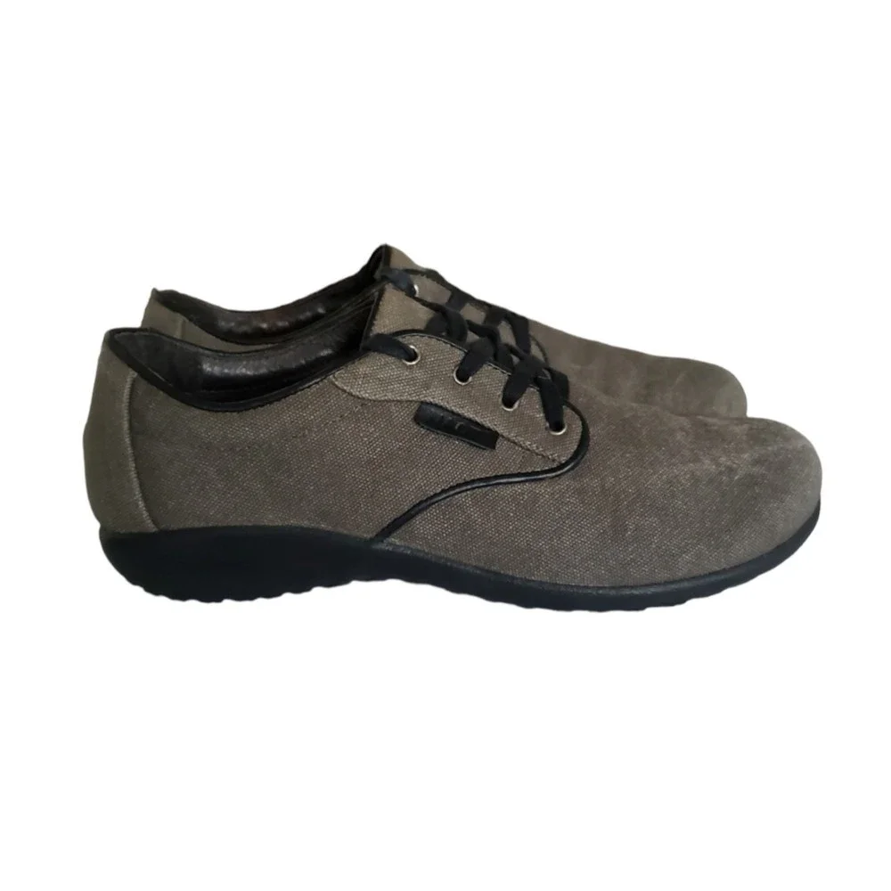 NAOT Tiaki Lace up Shoes Oxfords Gray Fabric Women's Size 9 - Picture 2 of 11